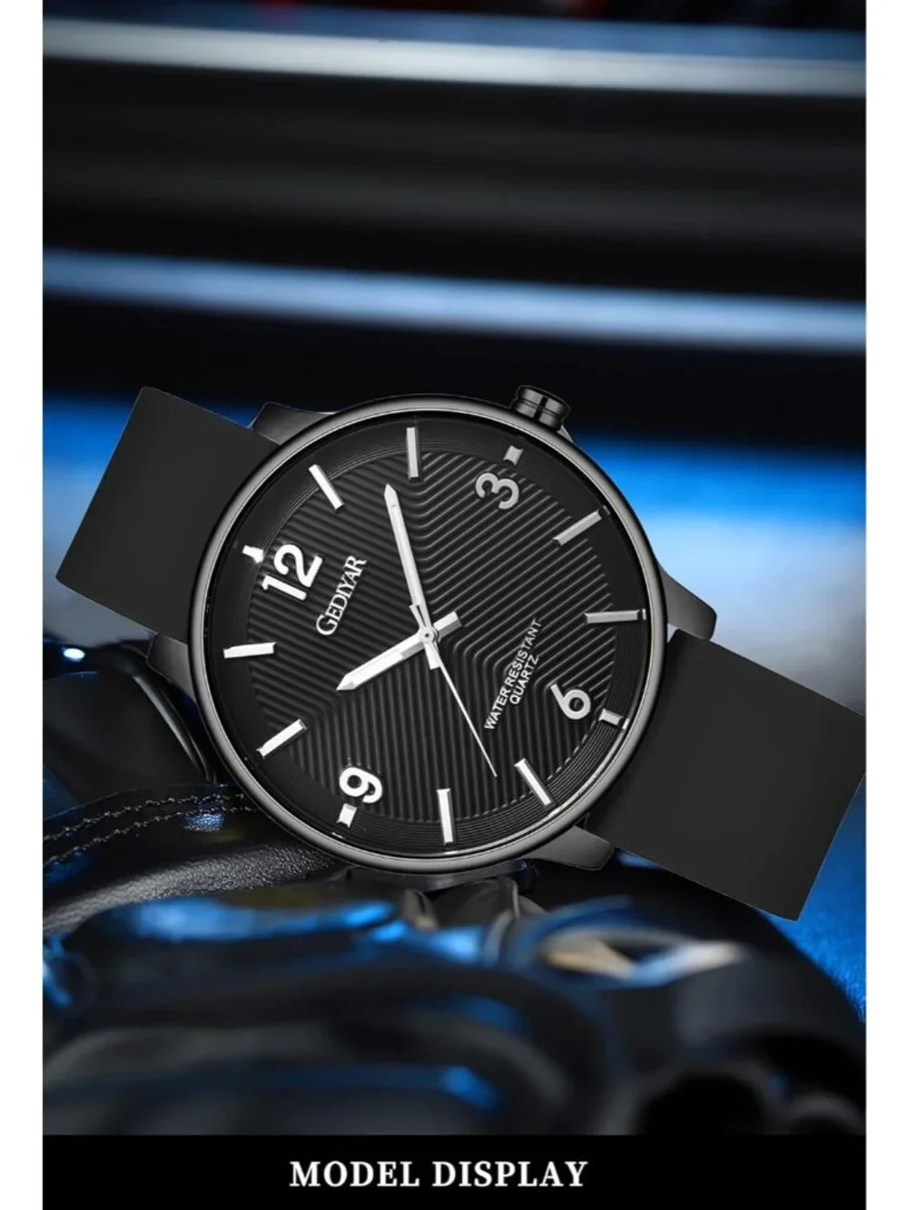Men's Black Analog Quartz Simple Ultra Thin Waterproof Minimalist Wrist Watch